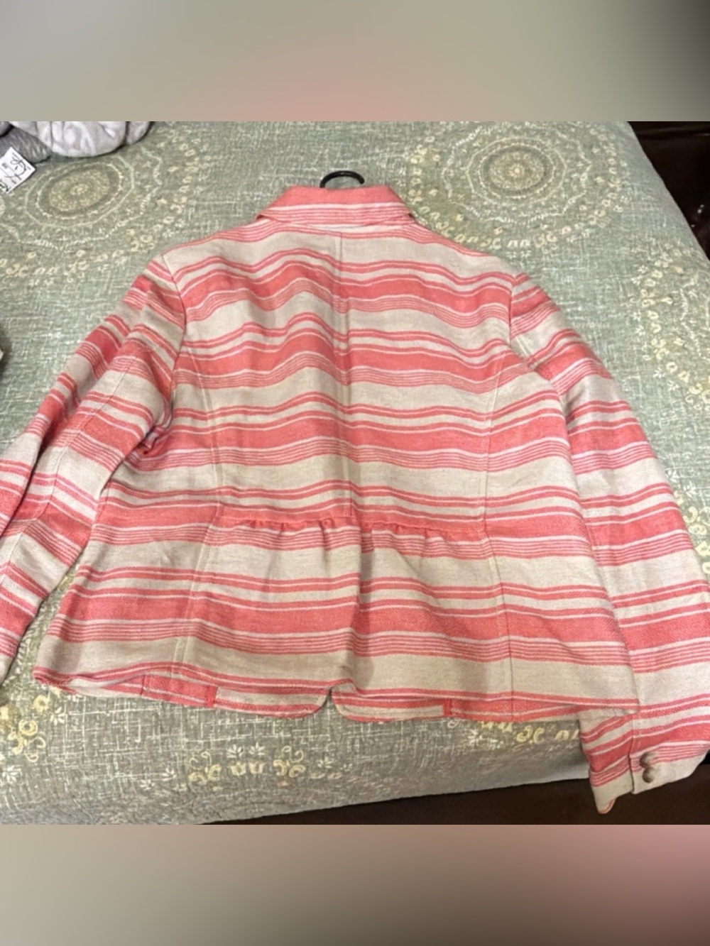 LOFT Pink and Cream Striped Cotton Blazer NWT - Picture 3 of 3